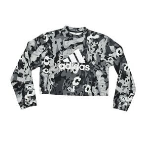 Adidas Multicolor Pullover Sweater XS - Winter Camo Long Sleeve Gray Black